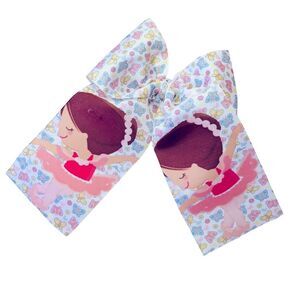 BALLERINAS CHEER HAIR BOW for Girls Alligator Clips Handmade New